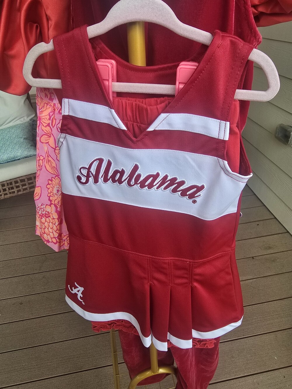 Girls' Red Cheer Dress Top - Official Team Script Alabama UA cheer